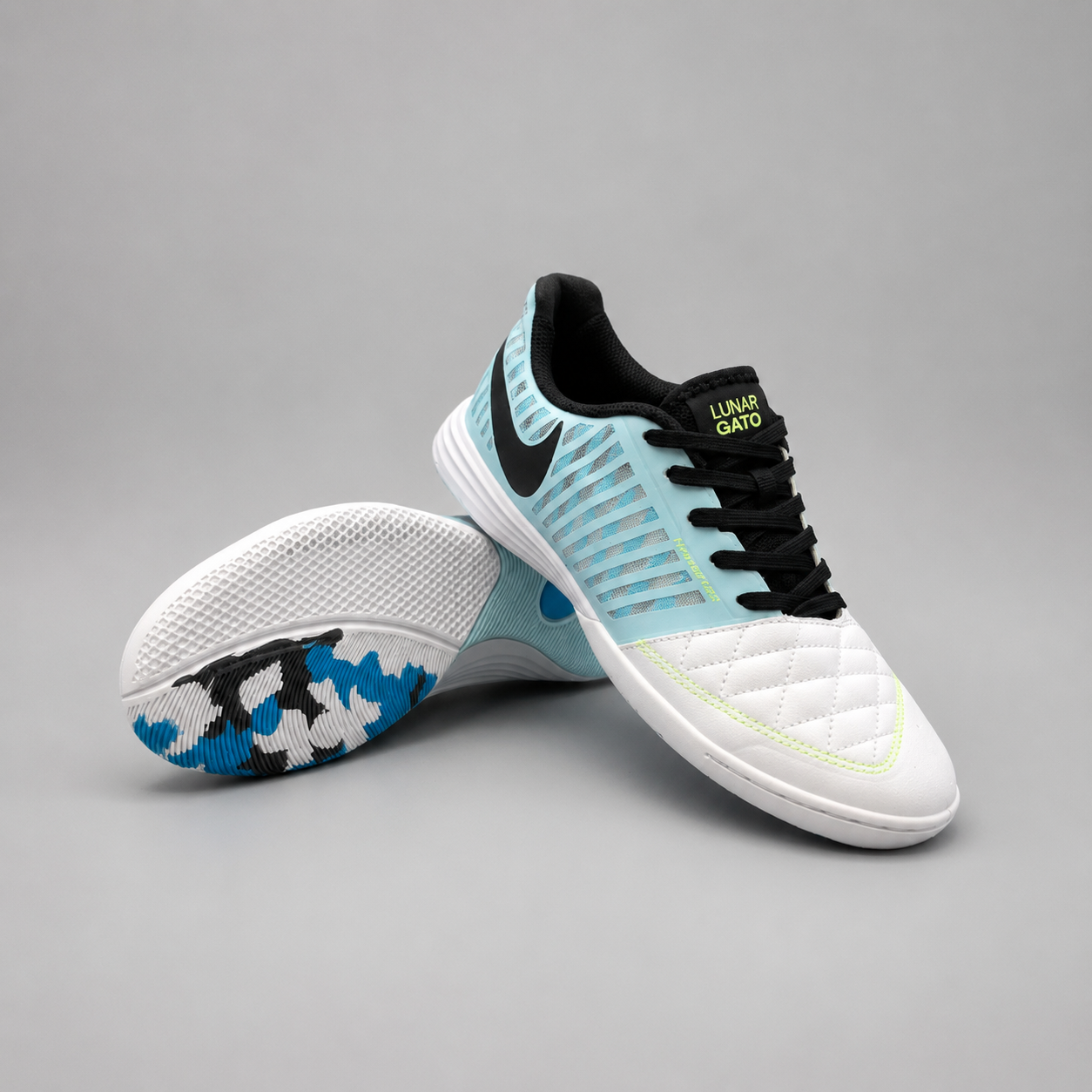 NIKE LUNAR GATO II BLANCO AZUL FUTSAL