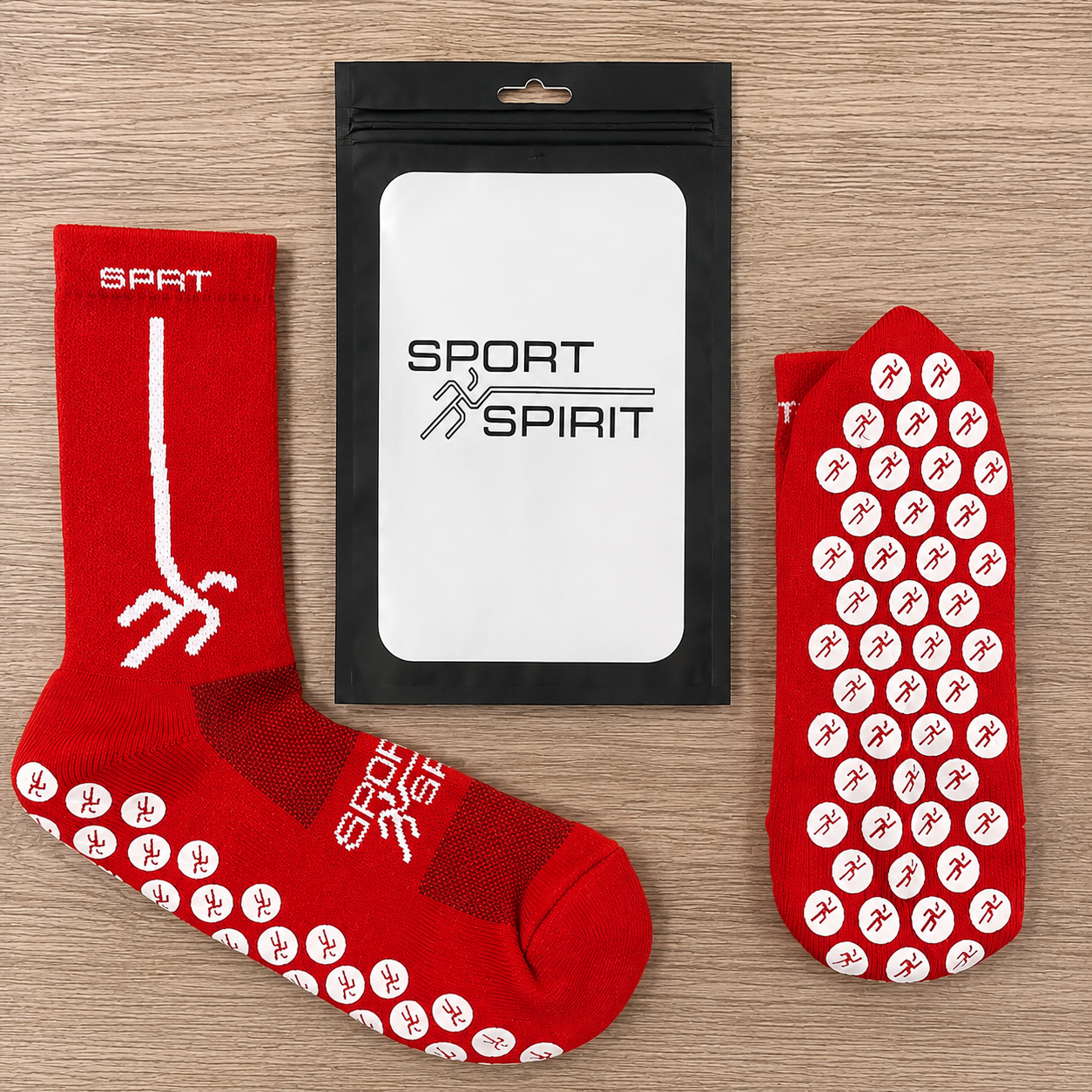 MEDIAS ANTIDESLIZANTES SPORT SPIRIT ROJO