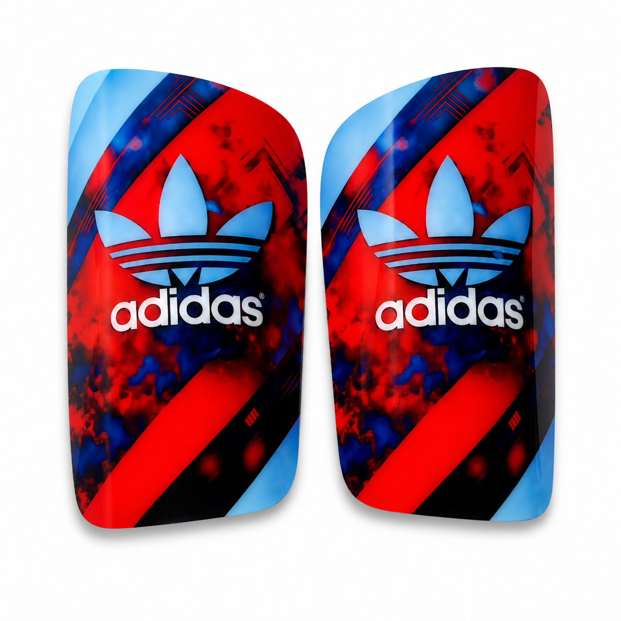CANILLERAS ADIDAS ROJO AZUL