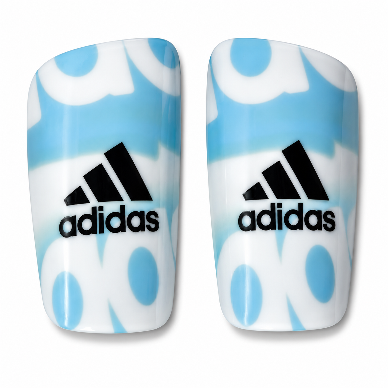CANILLERAS ADIDAS BLANCAS Y AZULES