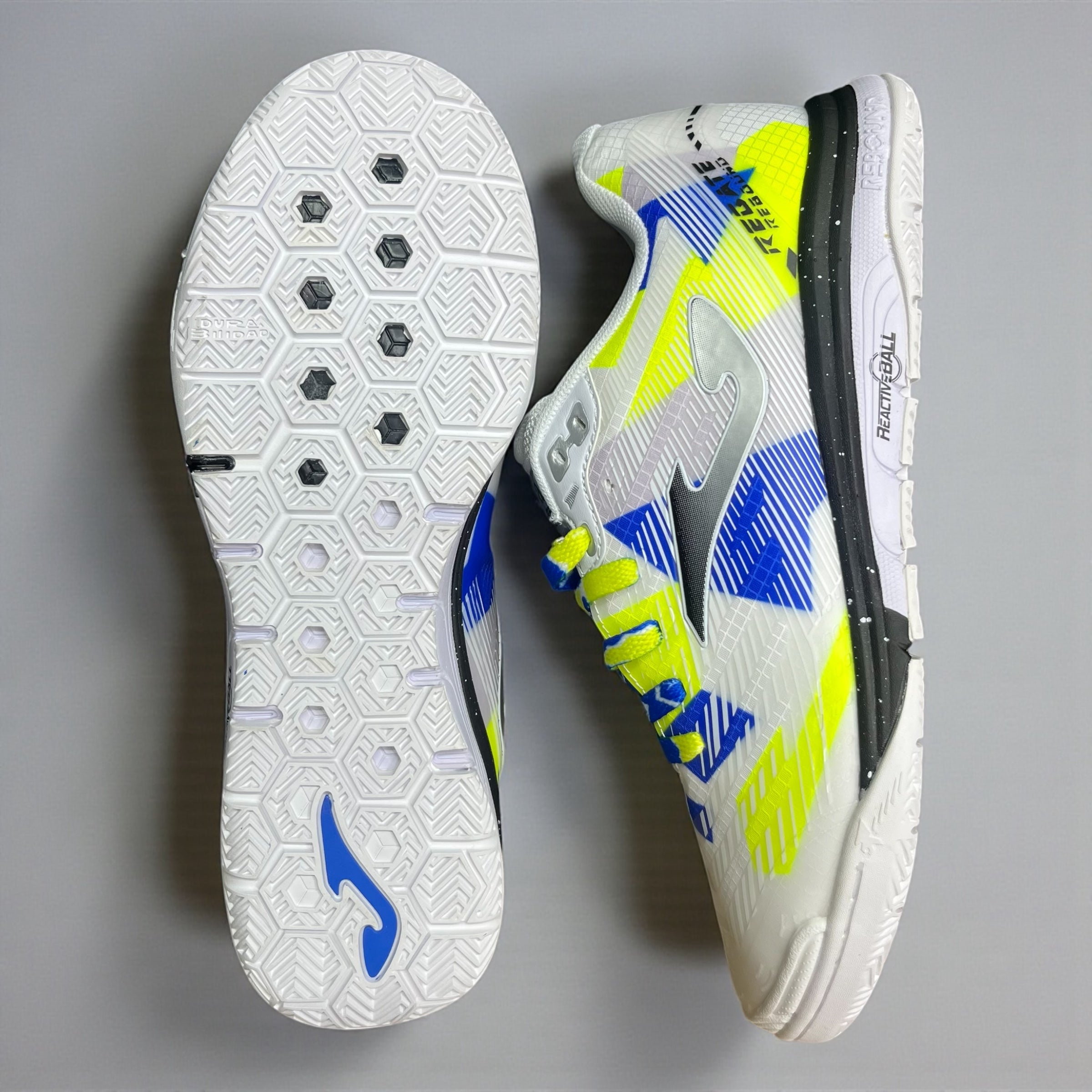 FUTSAL JOMA REACTIVE BLANCO AZUL AMARILLO