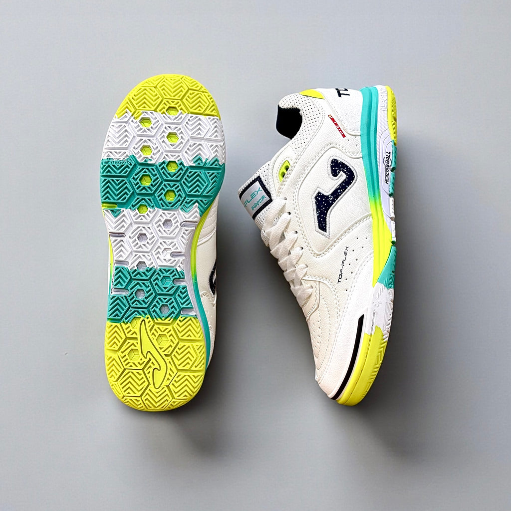 FUTSAL JOMA TOP FLEX BLANCO VERDE AMARILLO