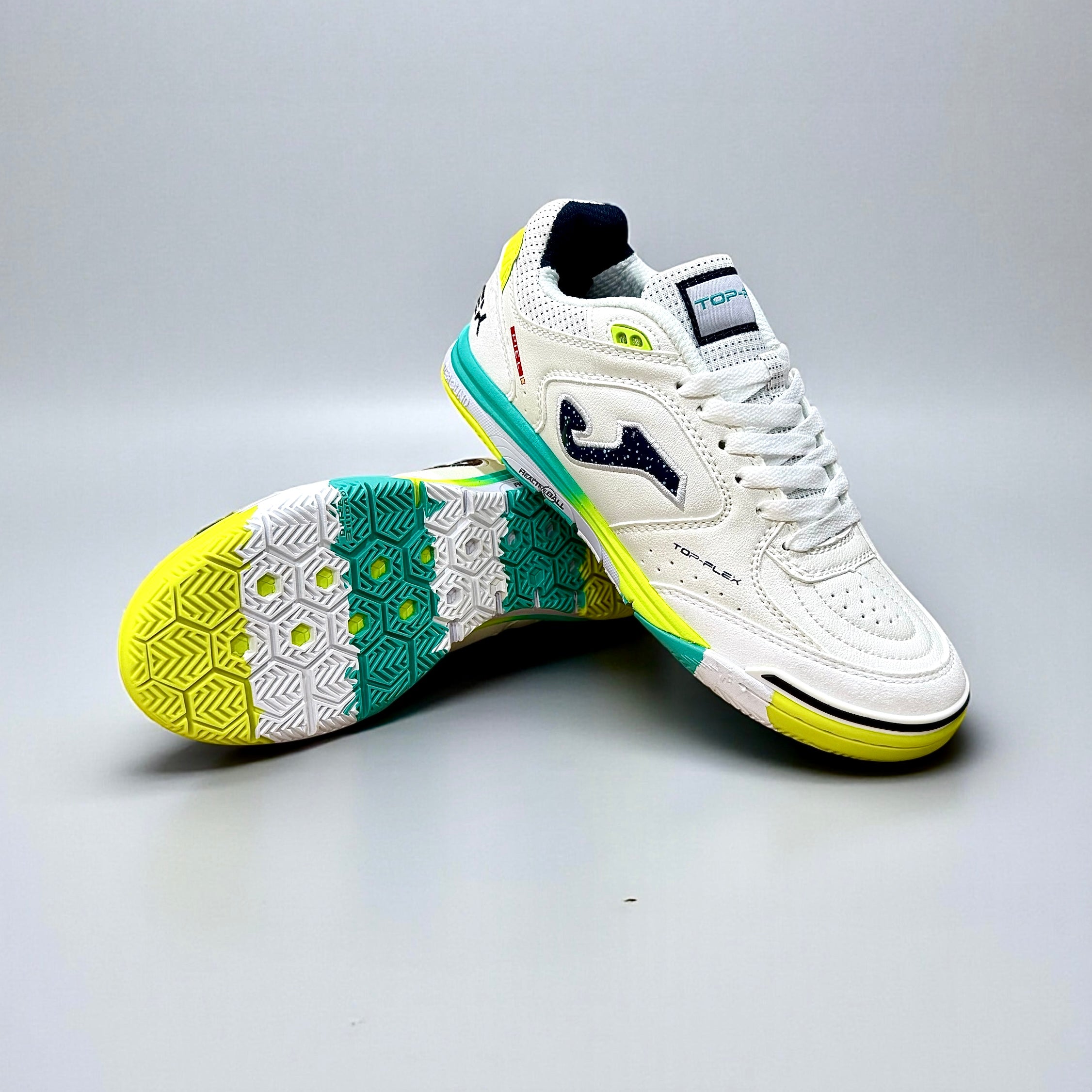 FUTSAL JOMA TOP FLEX BLANCO VERDE AMARILLO