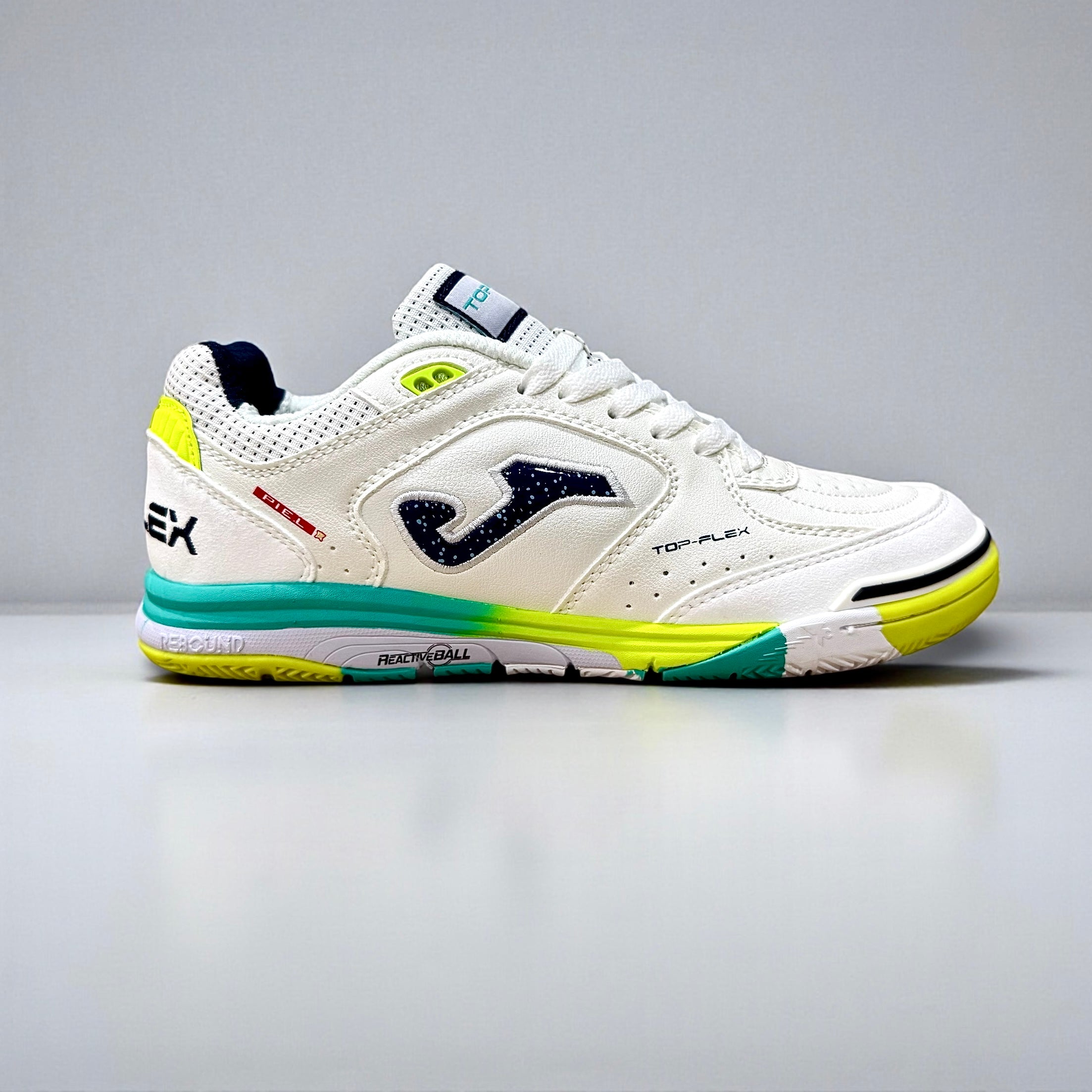 FUTSAL JOMA TOP FLEX BLANCO VERDE AMARILLO