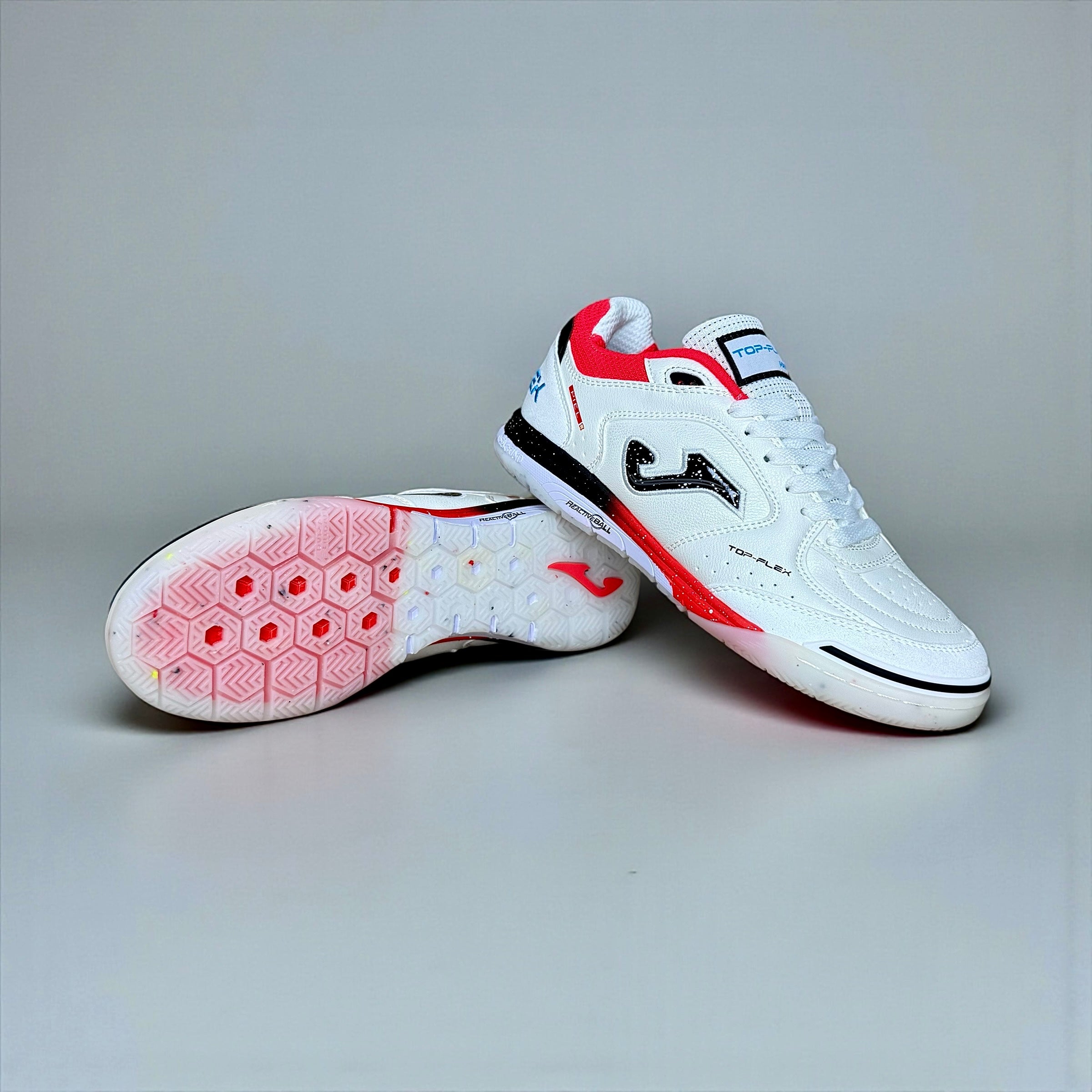 FUTSAL JOMA TOP FLEX BLANCO ROJO CELESTE