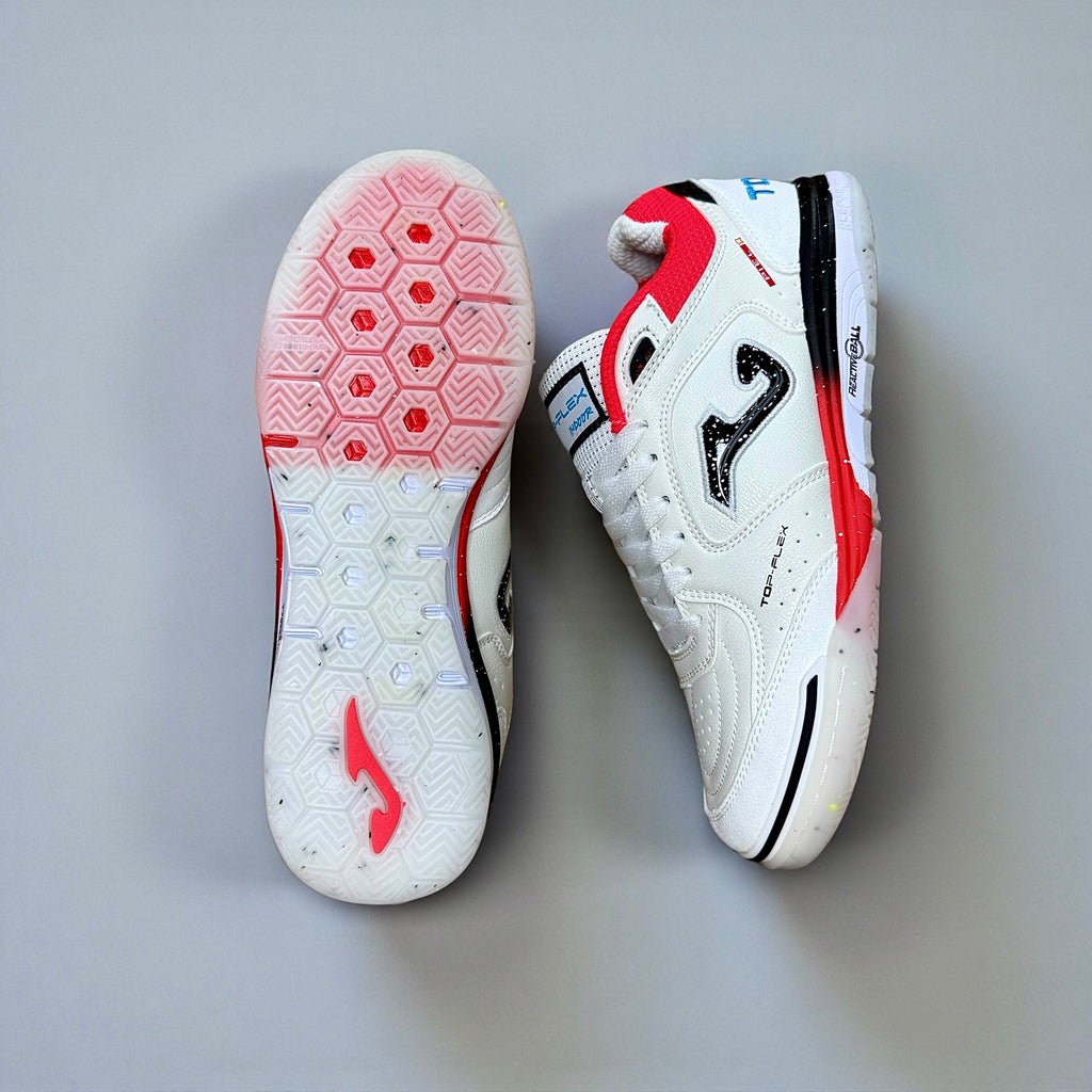 FUTSAL JOMA TOP FLEX BLANCO ROJO CELESTE