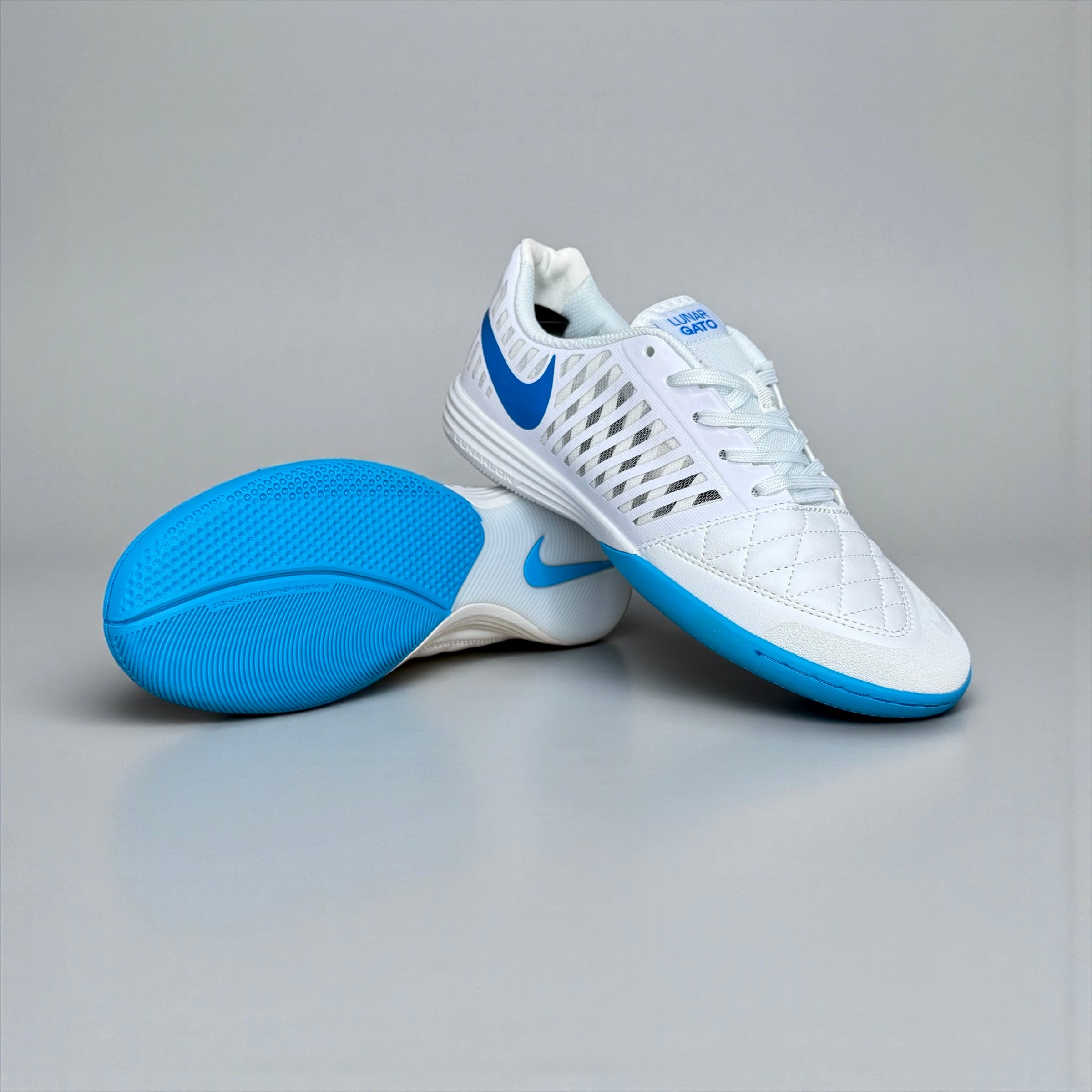 FUTSAL NIKE LUNARGATO BLANCO CELESTE