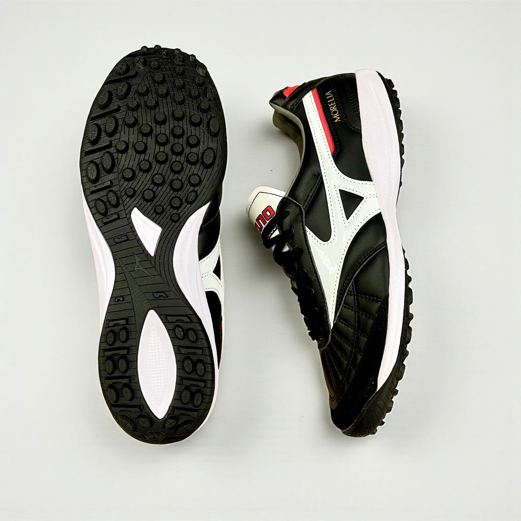 MIZUNO MORELIA II AS/TF CUERO CANGURO BLANCO Y NEGRO SINTÉTICA