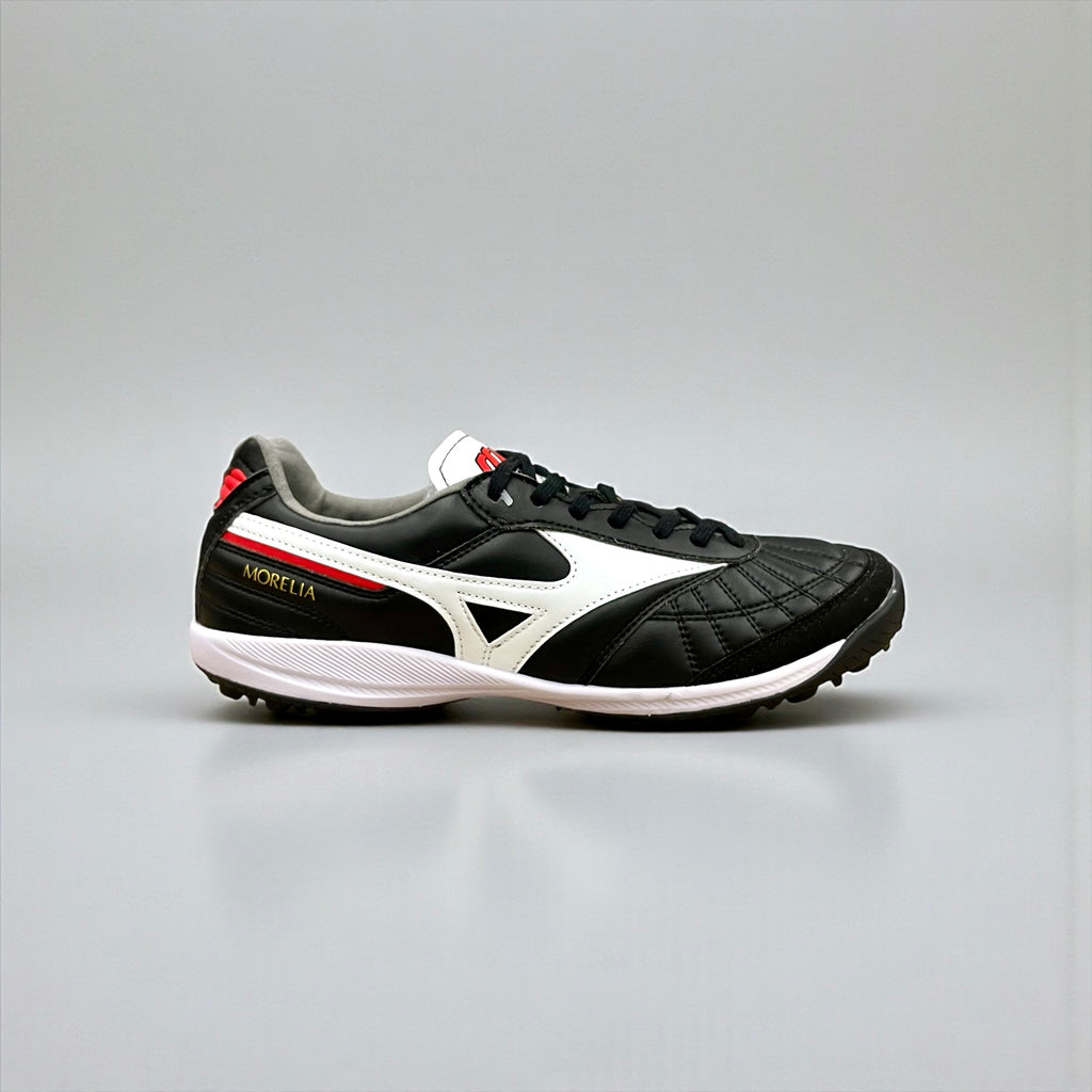 MIZUNO MORELIA II AS/TF CUERO CANGURO BLANCO Y NEGRO SINTÉTICA