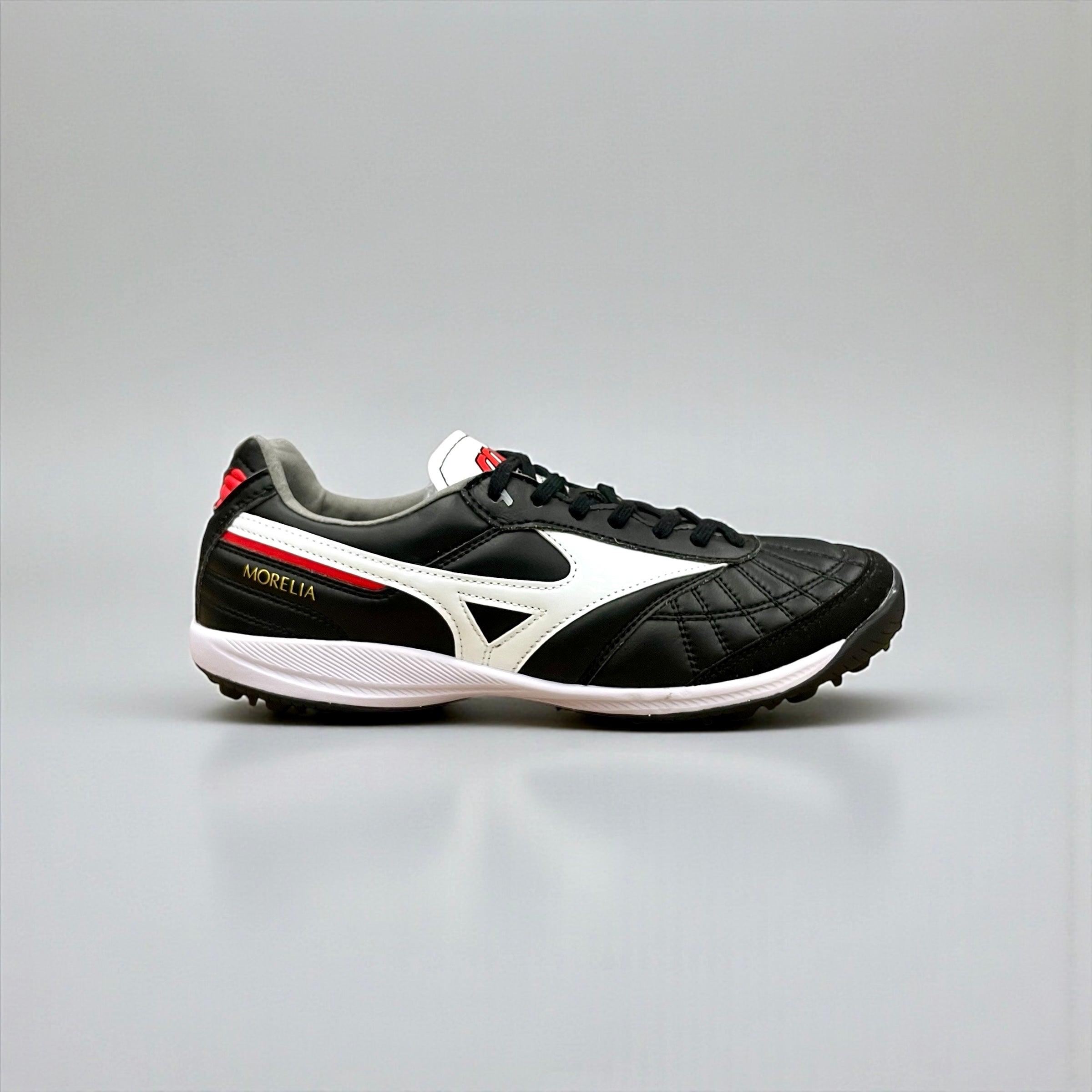 MIZUNO MORELIA II AS/TF CUERO CANGURO BLANCO Y NEGRO SINTÉTICA
