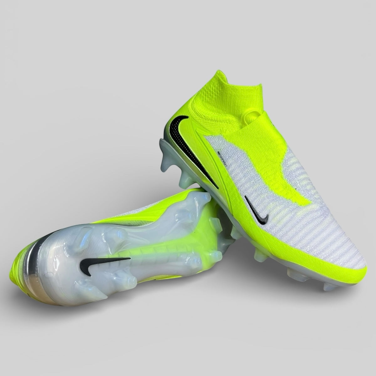 GUAYOS BOTAS DE FÚTBOL NIKE PHANTOM 6 ELITE HIGH FG GRIS VERDE