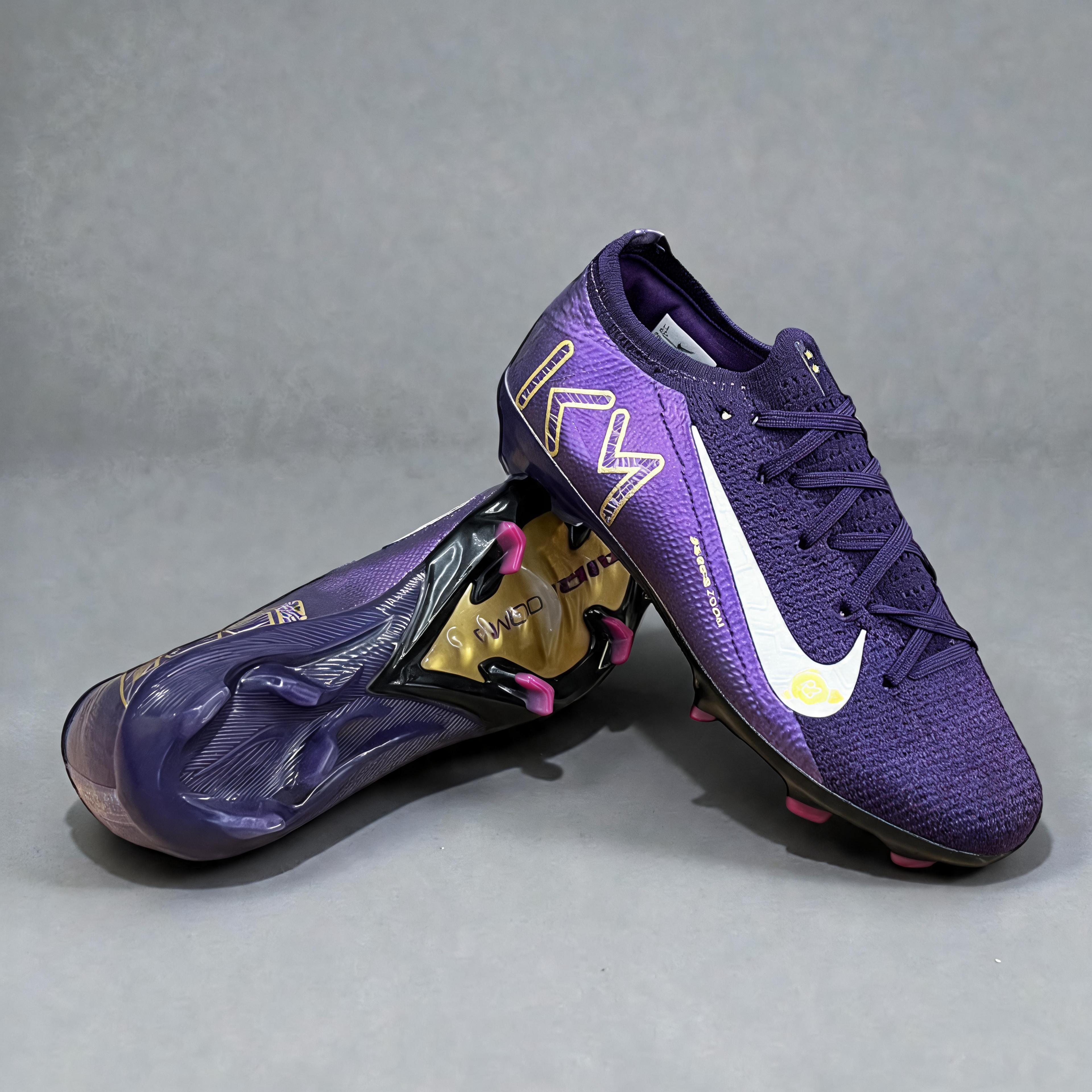 GUAYOS NIÑO NIKE ZOOM MERCURIAL MORADO DORADO