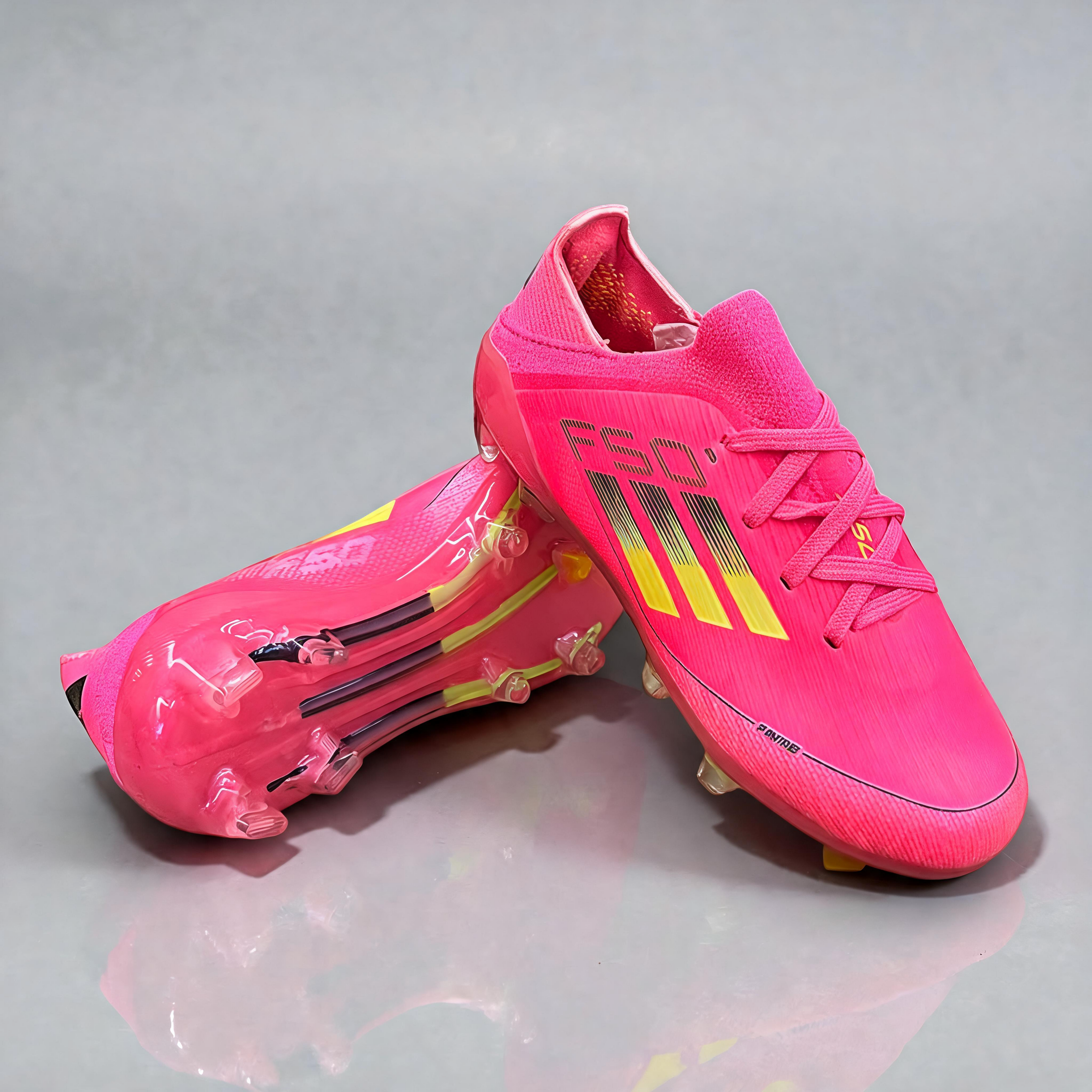 GUAYOS NIÑO ADIDAS F50 ROSADO AMARILLO