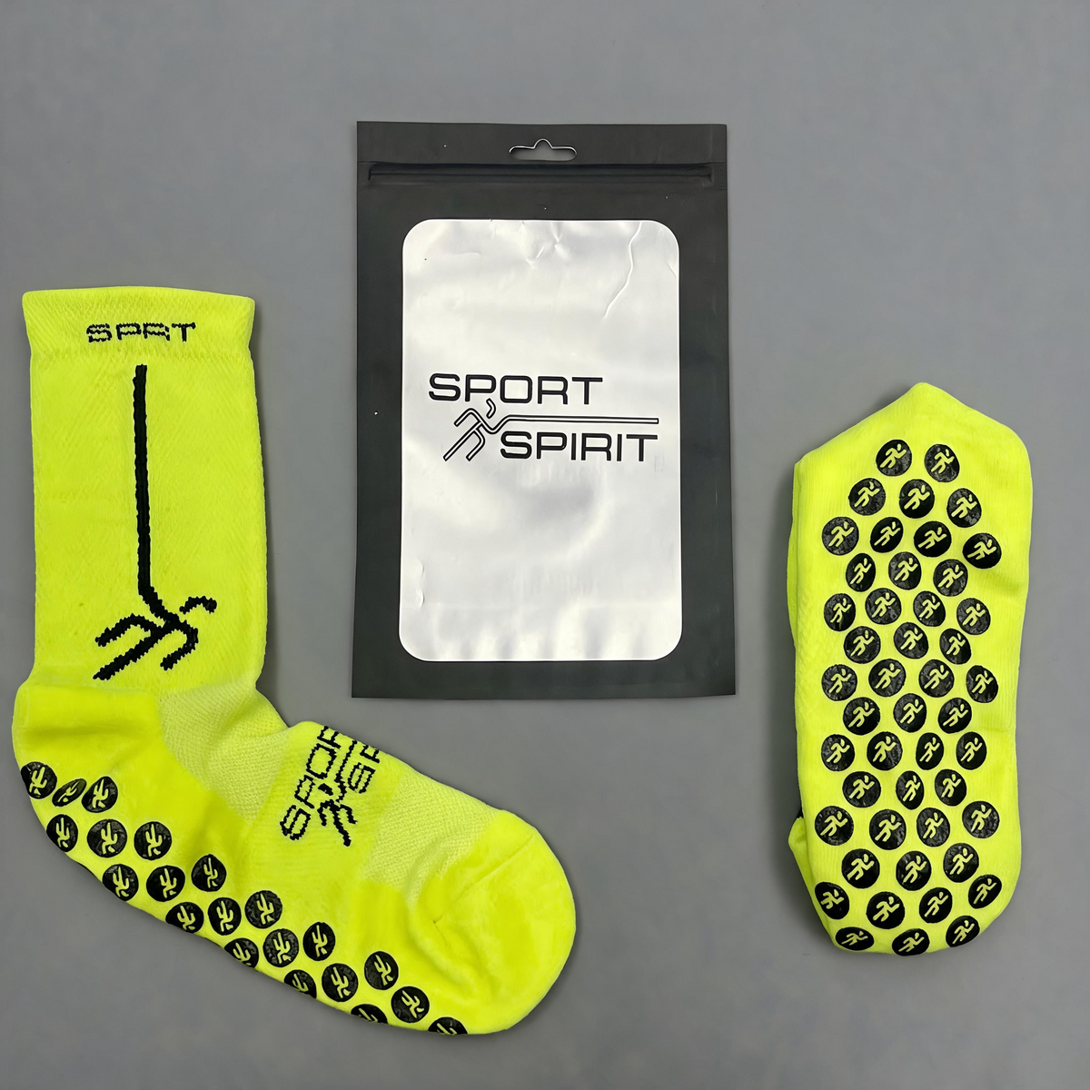 MEDIAS ANTIDESLIZANTES SPORT SPIRIT AMARILLO FOSFORESCENTE